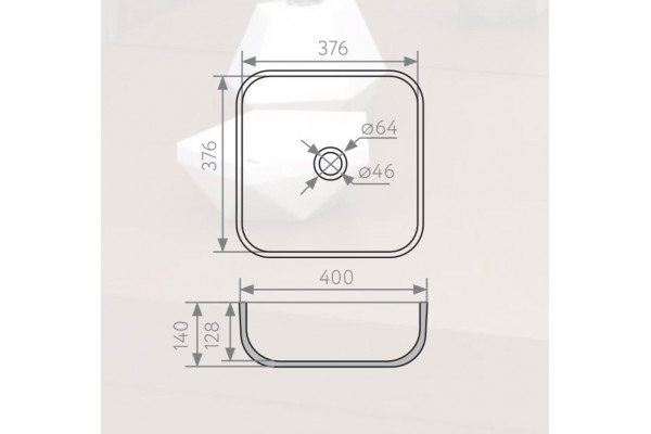 Раковина LAKE MINI 400