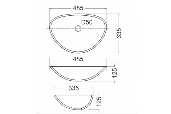 Раковина для ванной из искусственного камня CK485H